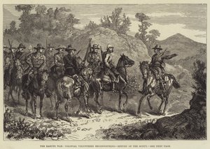 The Basuto War, Colonial Volunteers reconnoitring, Return of the Scout by Johann Nepomuk Schonberg